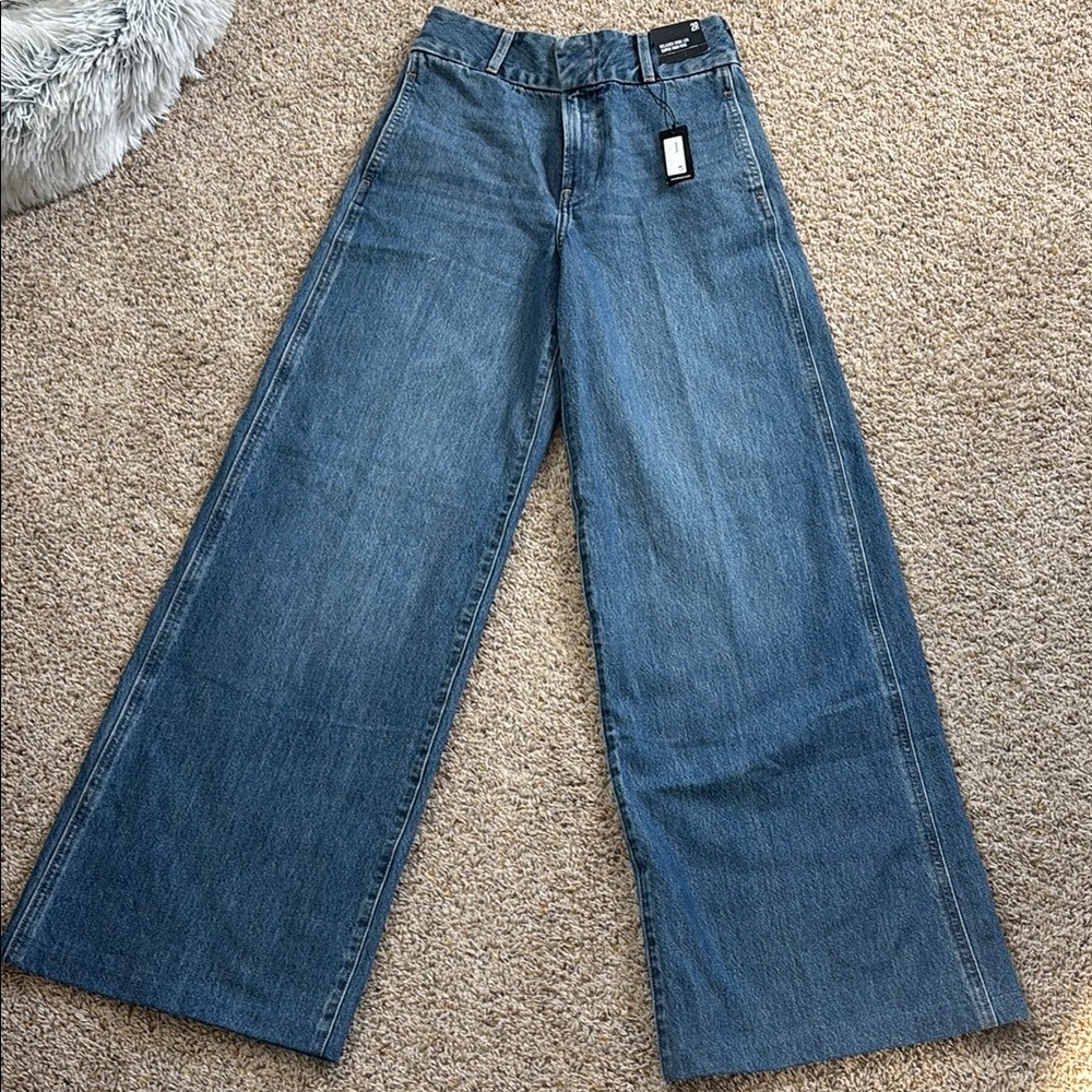 Wide-Leg Blue Jeans